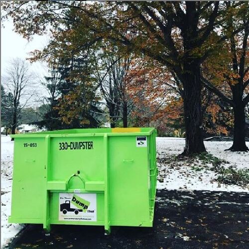 dumpster rental driveway snow